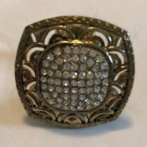 Cocktail Ring 💍Crystal Glass W/Elastic Gold Color